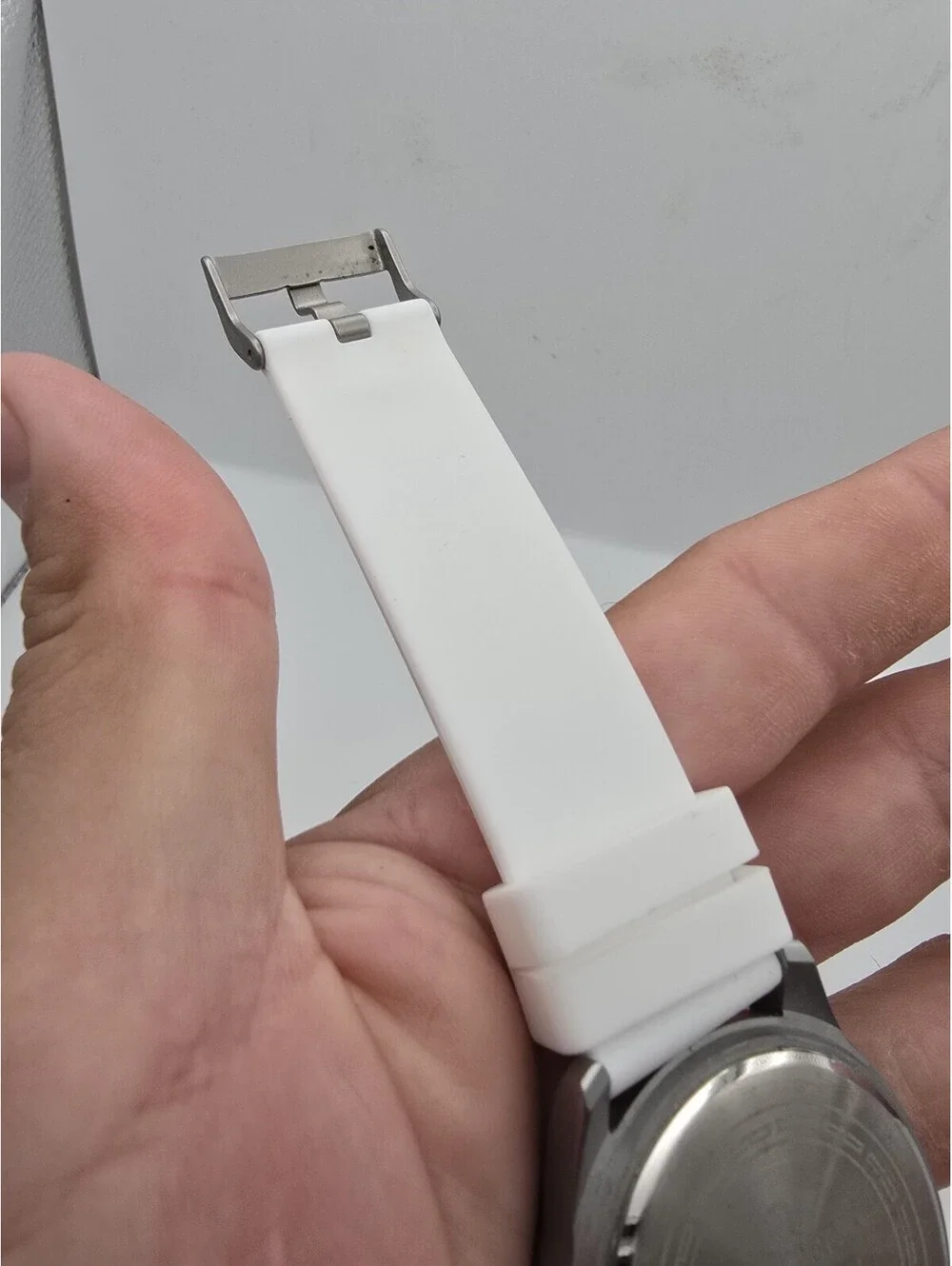 Biden 0540 Silver Field Watch White Dial 24H Date Quartz 50M White Silicone